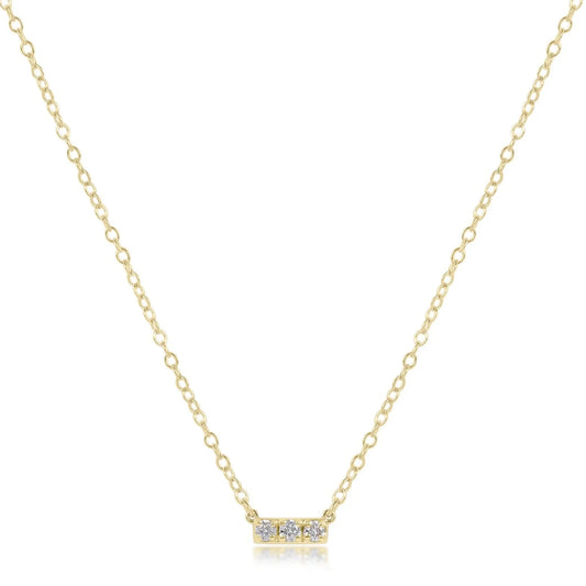 14kt Gold and Diamond Significance Bar Necklace - Three