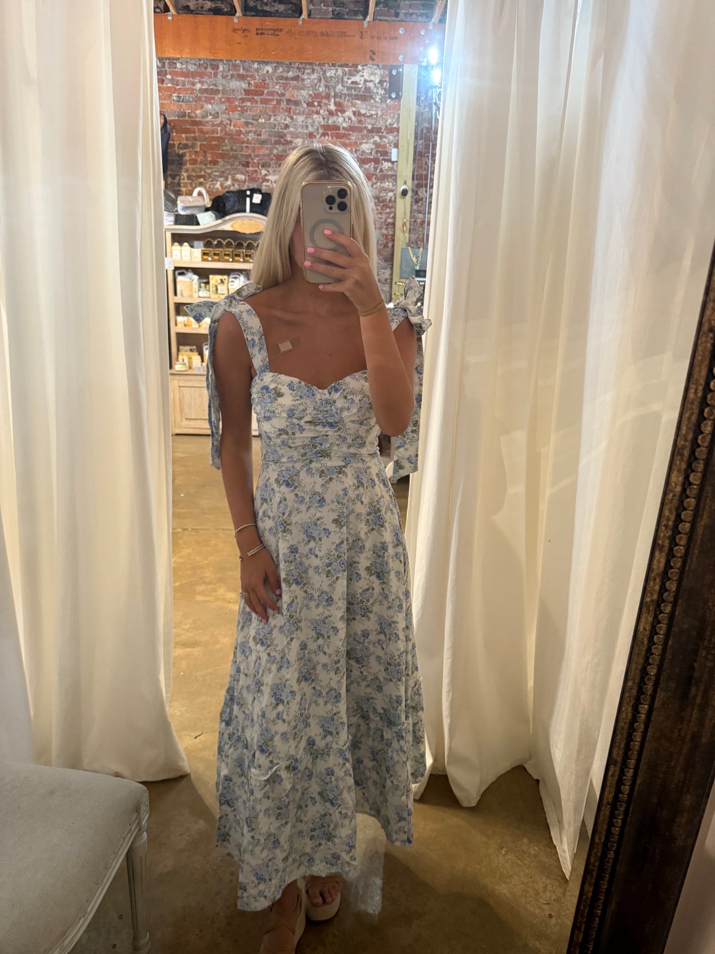 Blue Flower Tie Dress