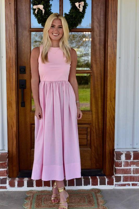 Lyon Pink Midi Dress