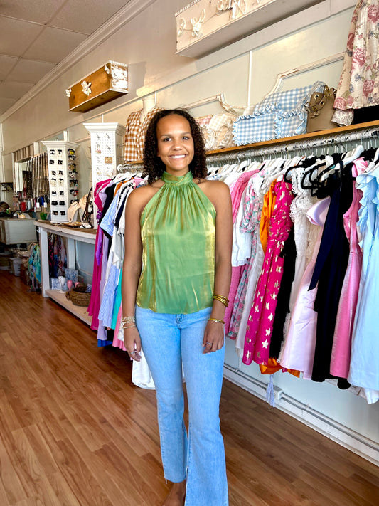 Green Vic Halter Top