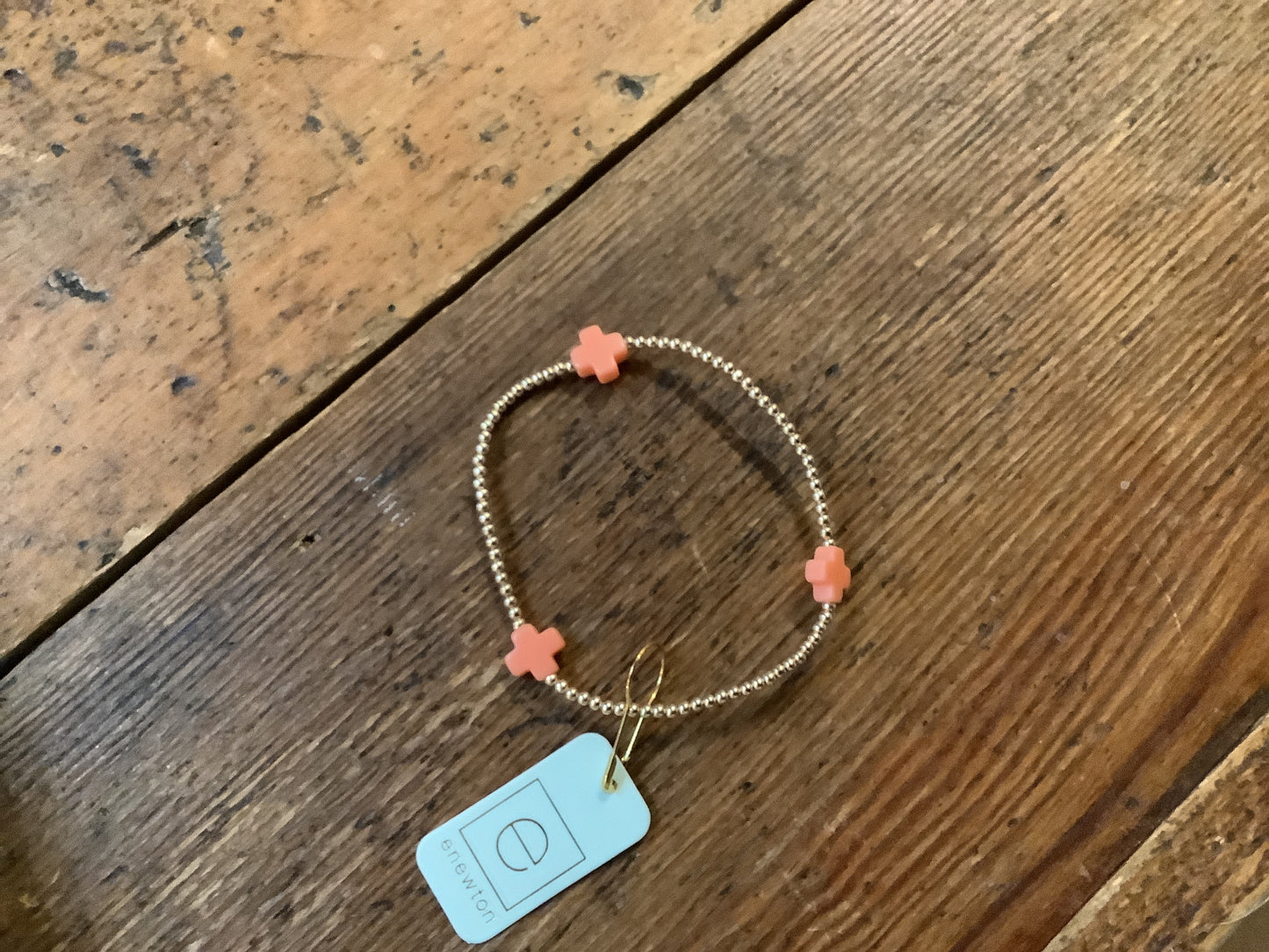 Enewton Small Cross Gold 2MM Coral