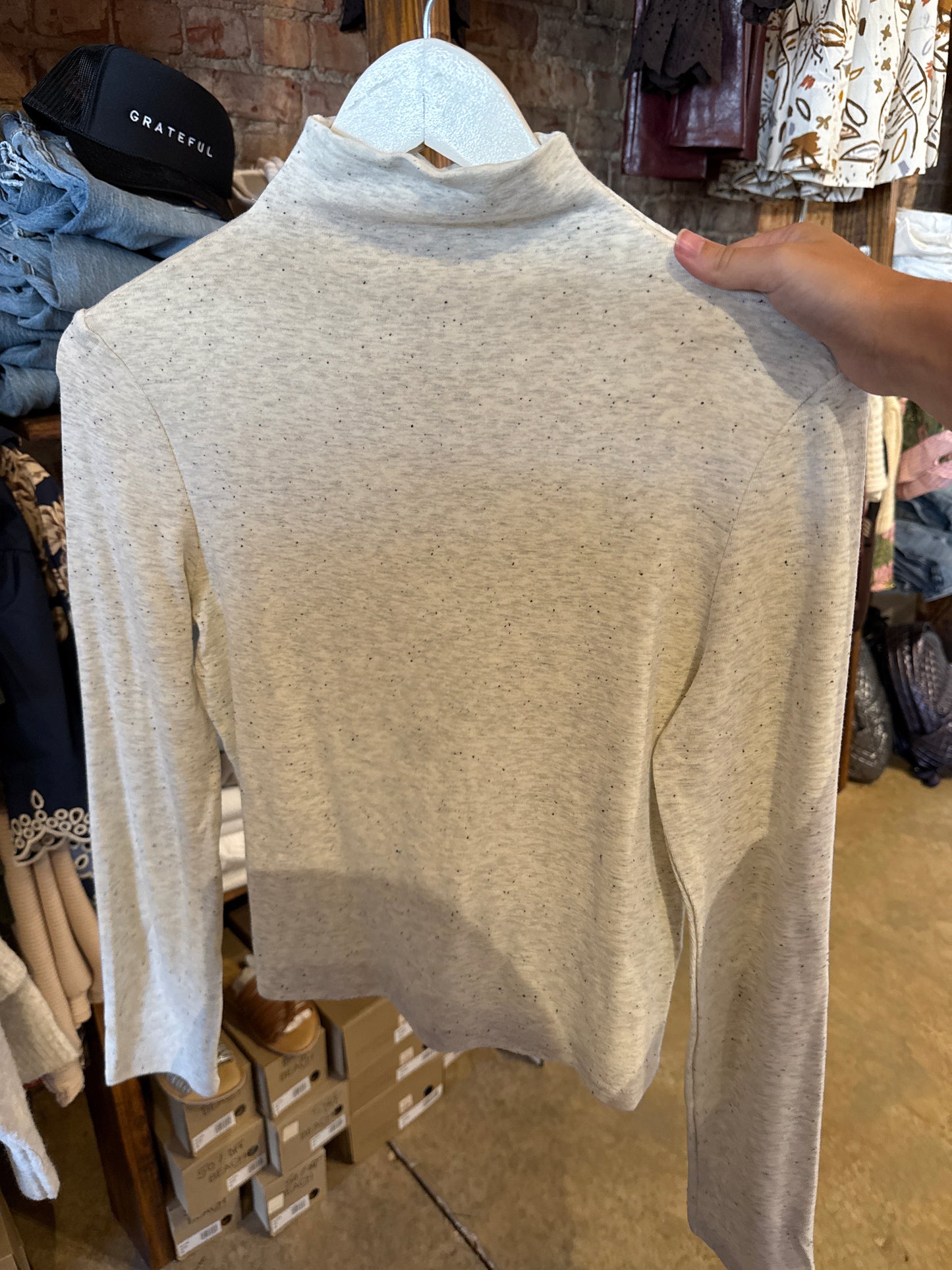 Light Grey Tight Mock Top