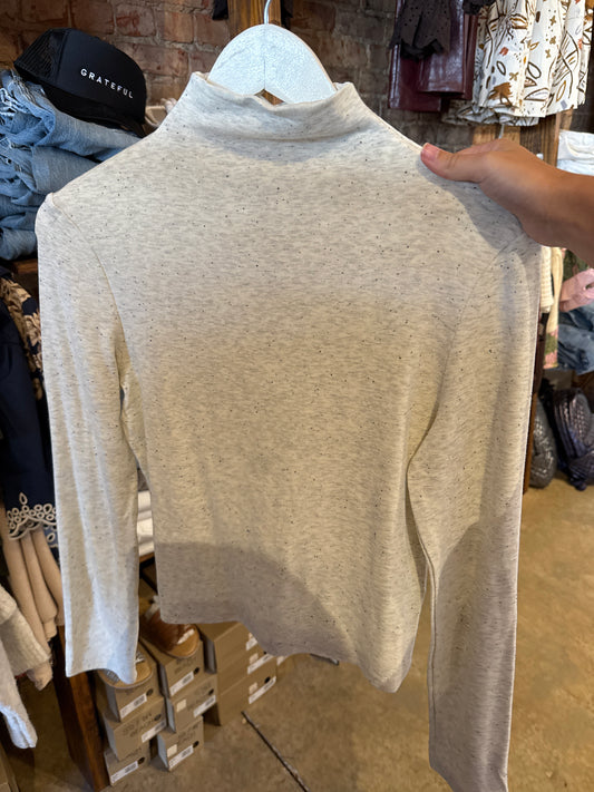 Light Grey Tight Mock Top