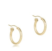 Round Gold 0.5” Hoop- Textured Enewton