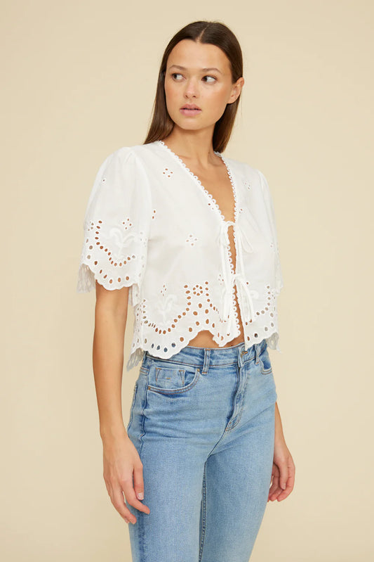 Loray Eyelet White Top