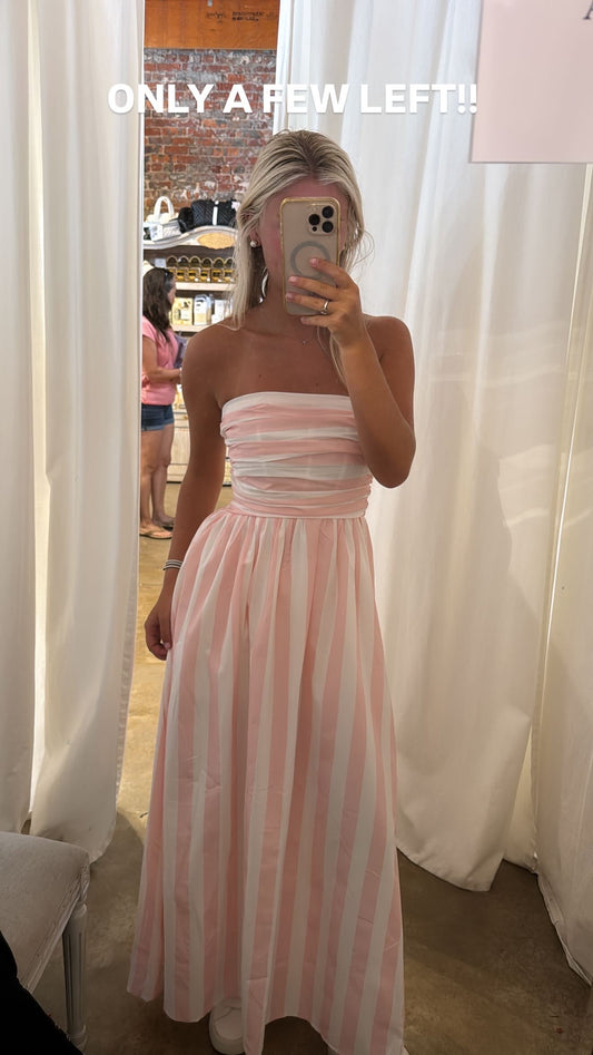 Pink and White Midi Stripe