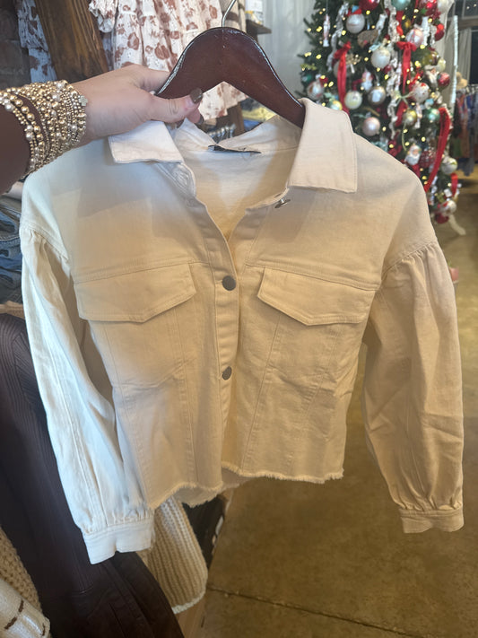 Cream Denim Jacket