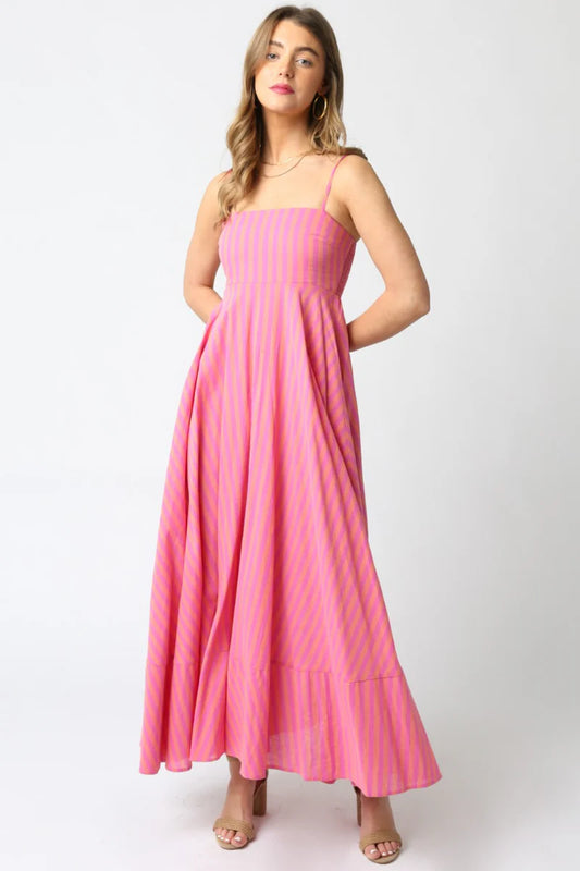 Orange and Pink Stripe Dress