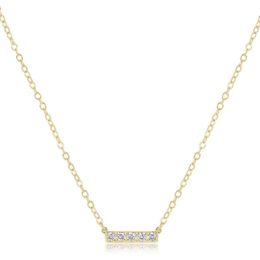 14 kt Gold and Diamond Significance Bar Necklace - Five