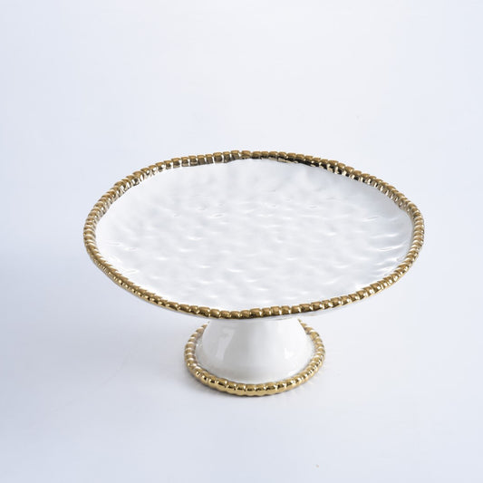 Round Cake Stand Pampa Bay Gold White CER1196WG