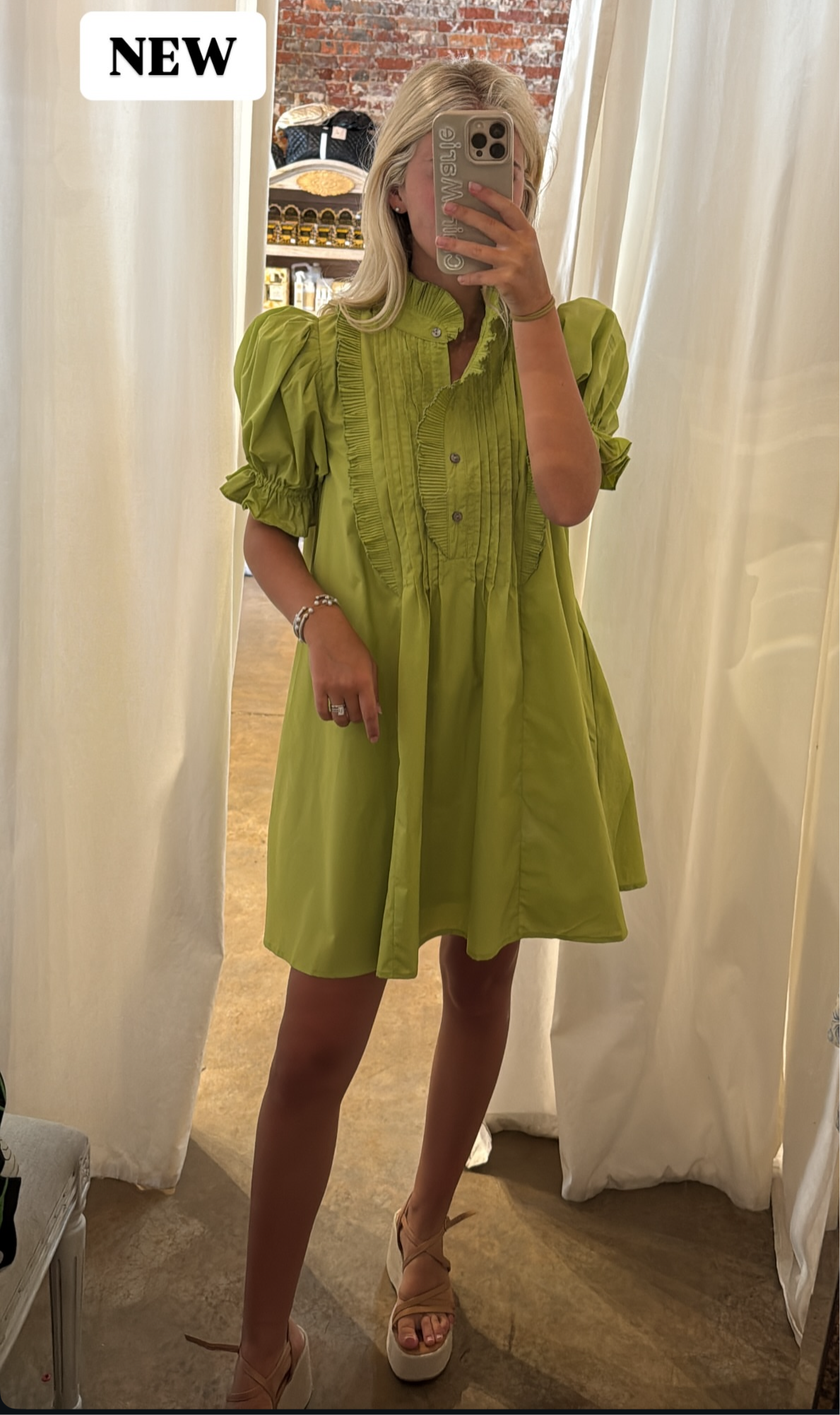 Puff Sleeve Mini Dress