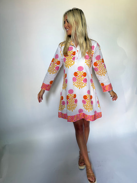 Pink and Orange Mini Dress