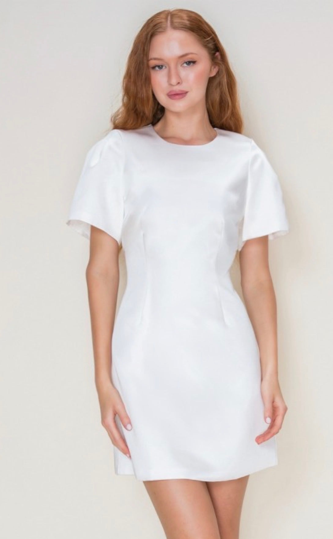 White Satin with sleeves