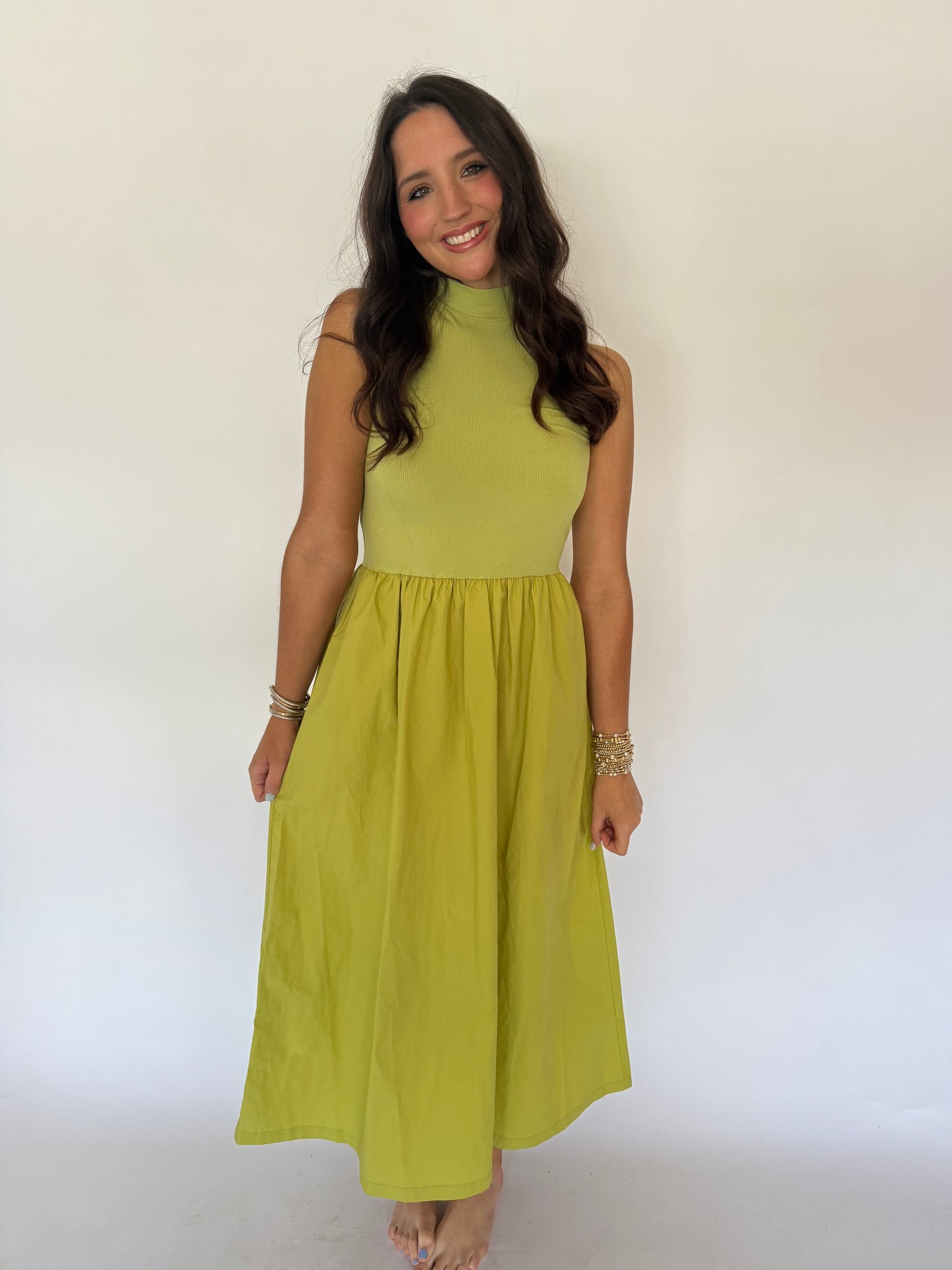 Green Midi Dress Toned
