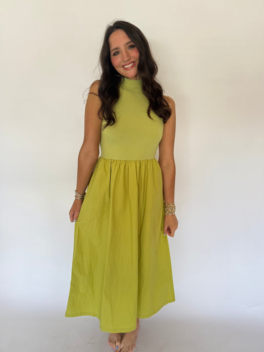 Green Midi Dress Toned