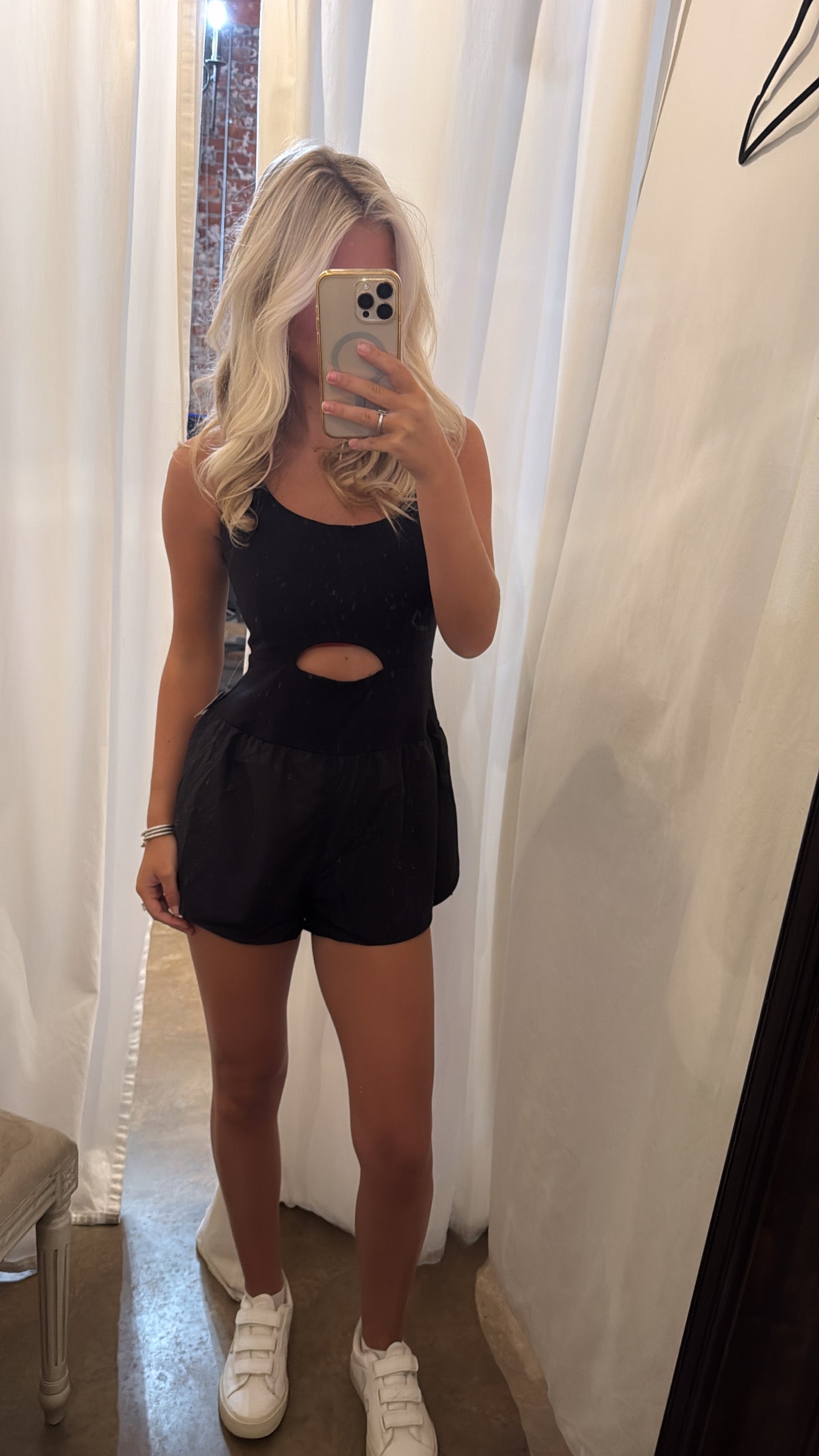 Free People Black Cut Out Romper