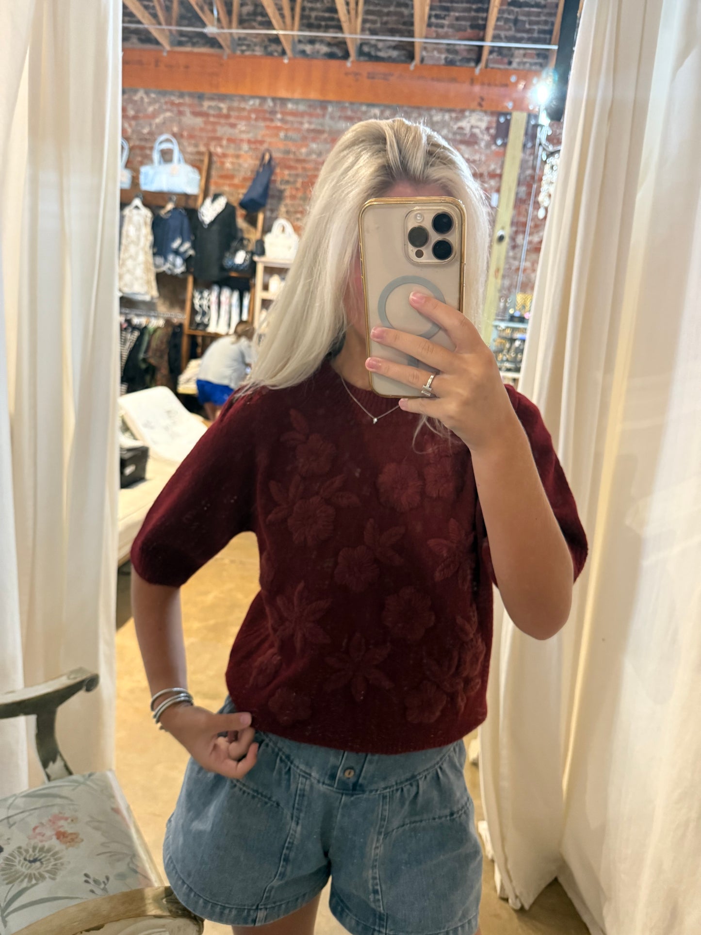 Burgundy Sweater Top