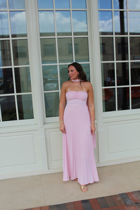 Pink Sash Maxi Dress