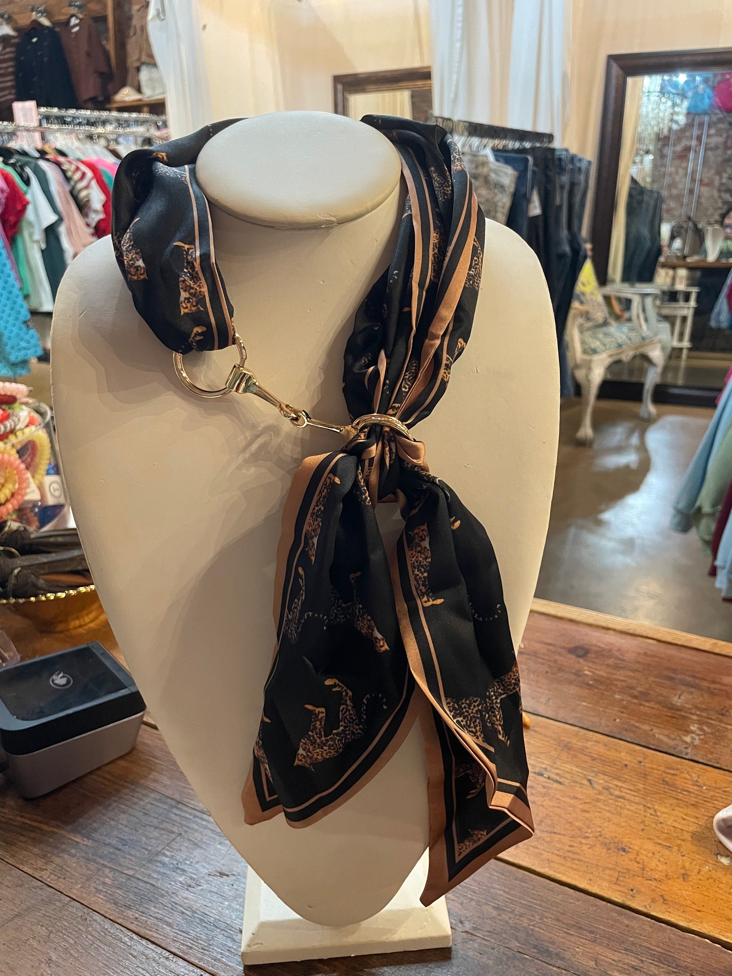 Gold Clasp Scarf