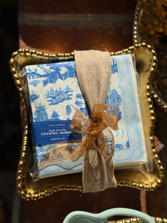 Blue Hydrangea Cocktail Napkins Set of 6