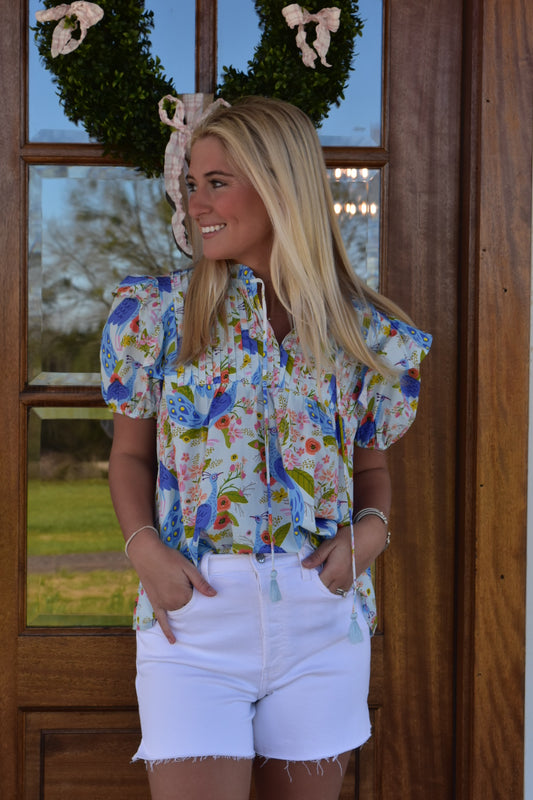 Spring Garden Peacock Shirt