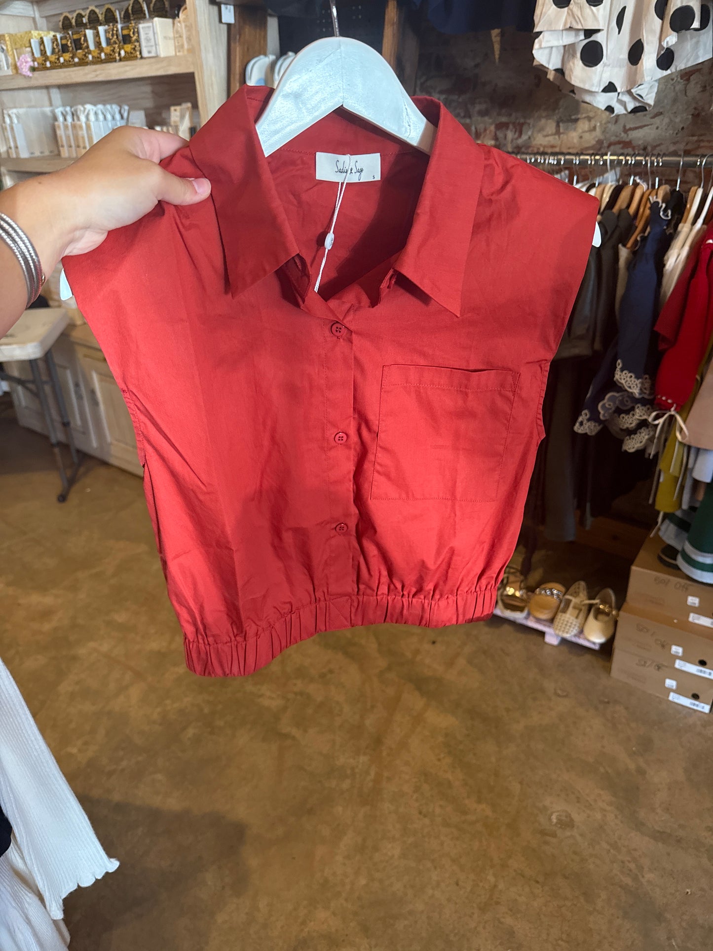 Crimson Cropped Top