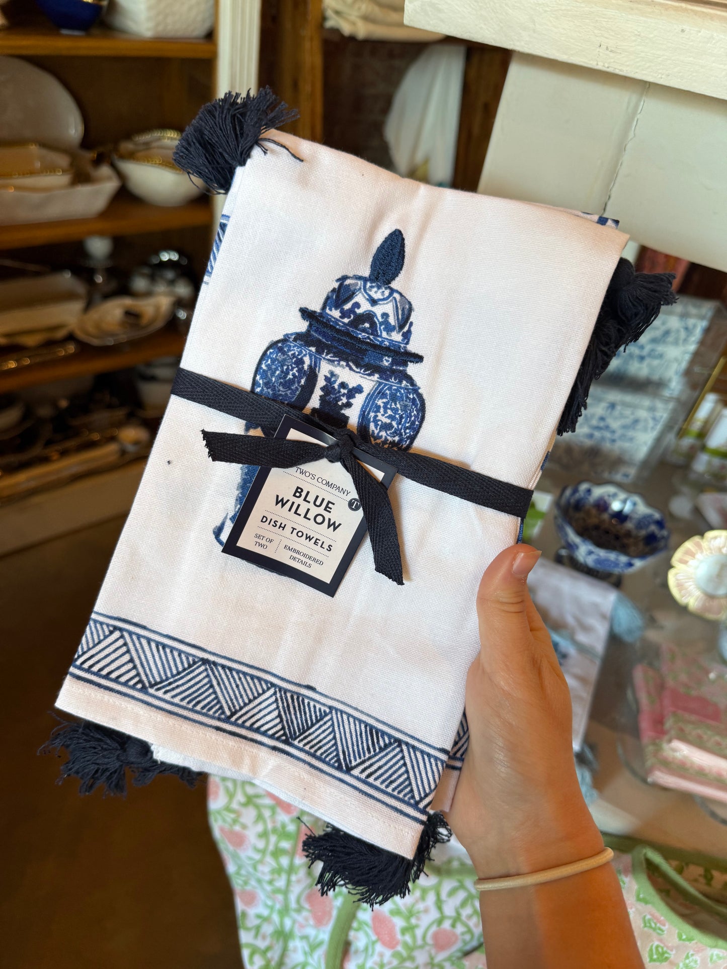 Chinoiserie Blue and White Dish Towels