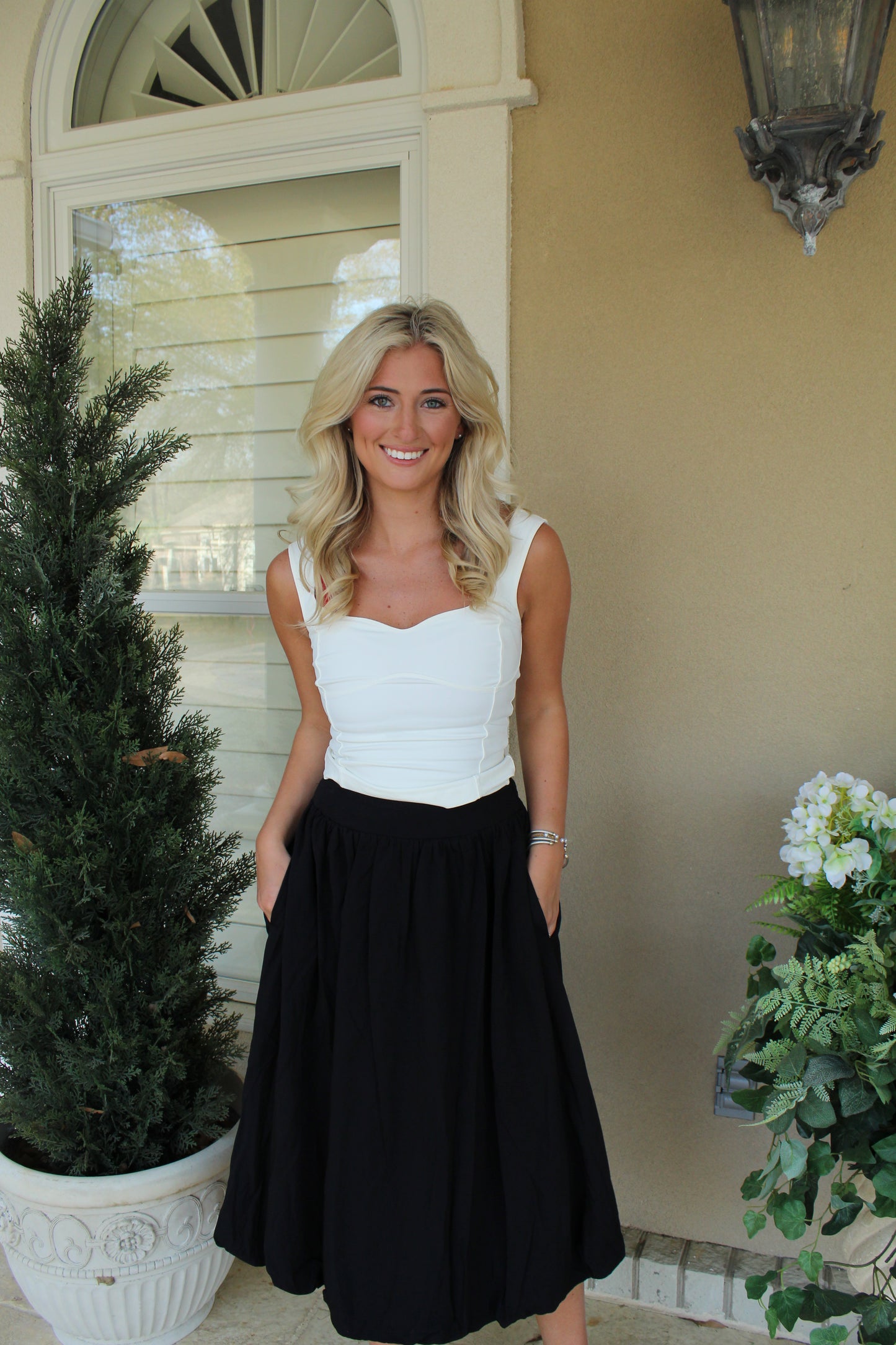 free people ivory tank sweetheart neck