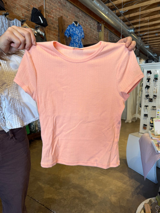 Peach Free People Tee