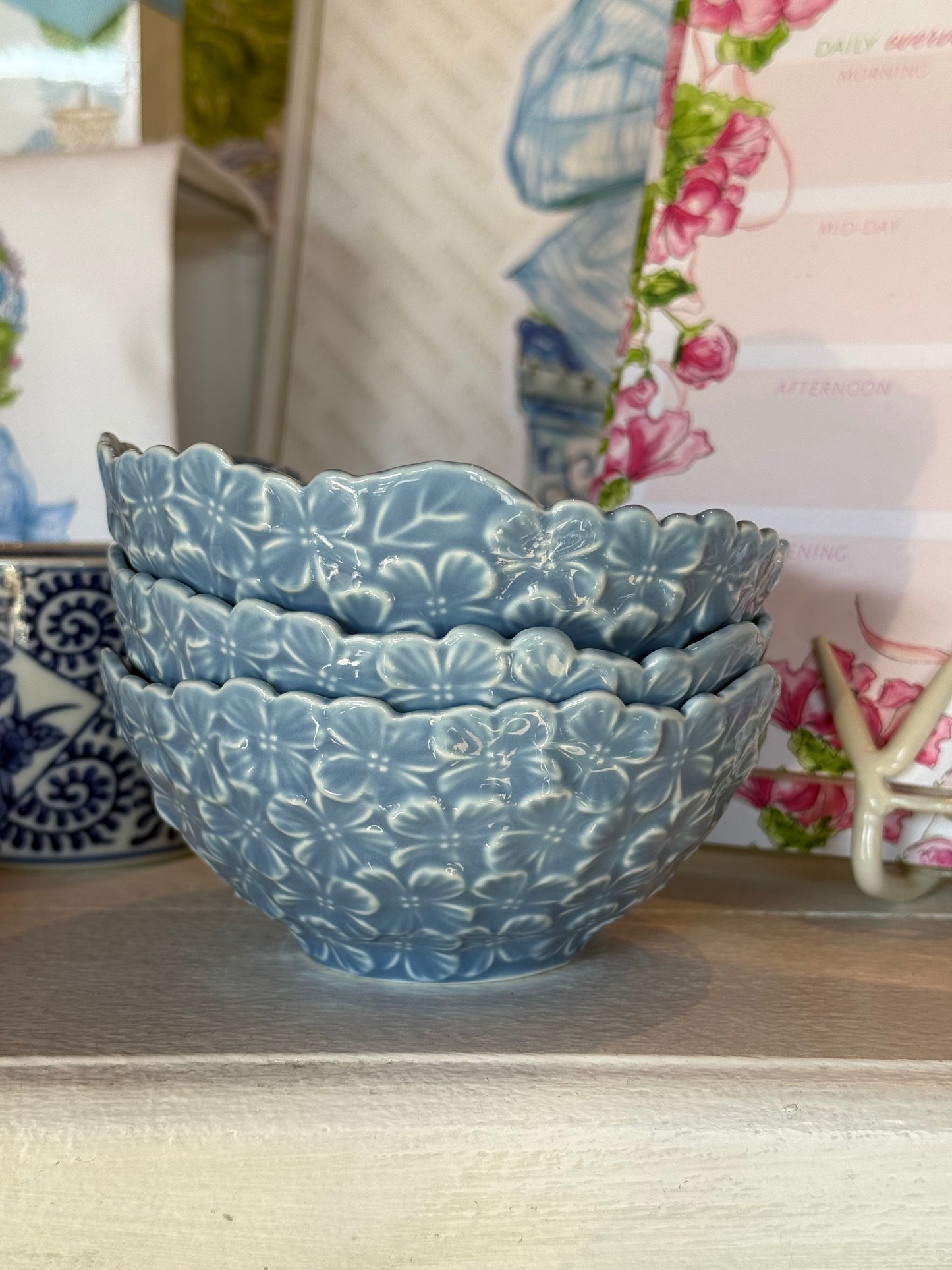 Hydrangea Tid Bit Bowl Set of 3