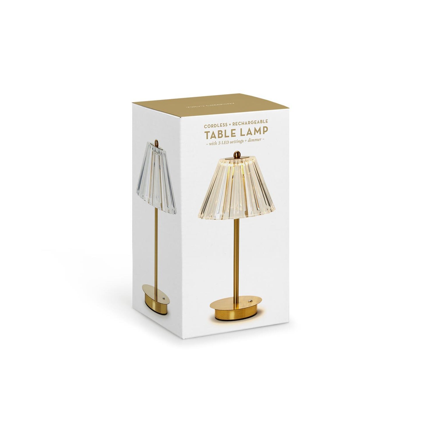Cordless Rechargeable Table Lamp Clear Gold