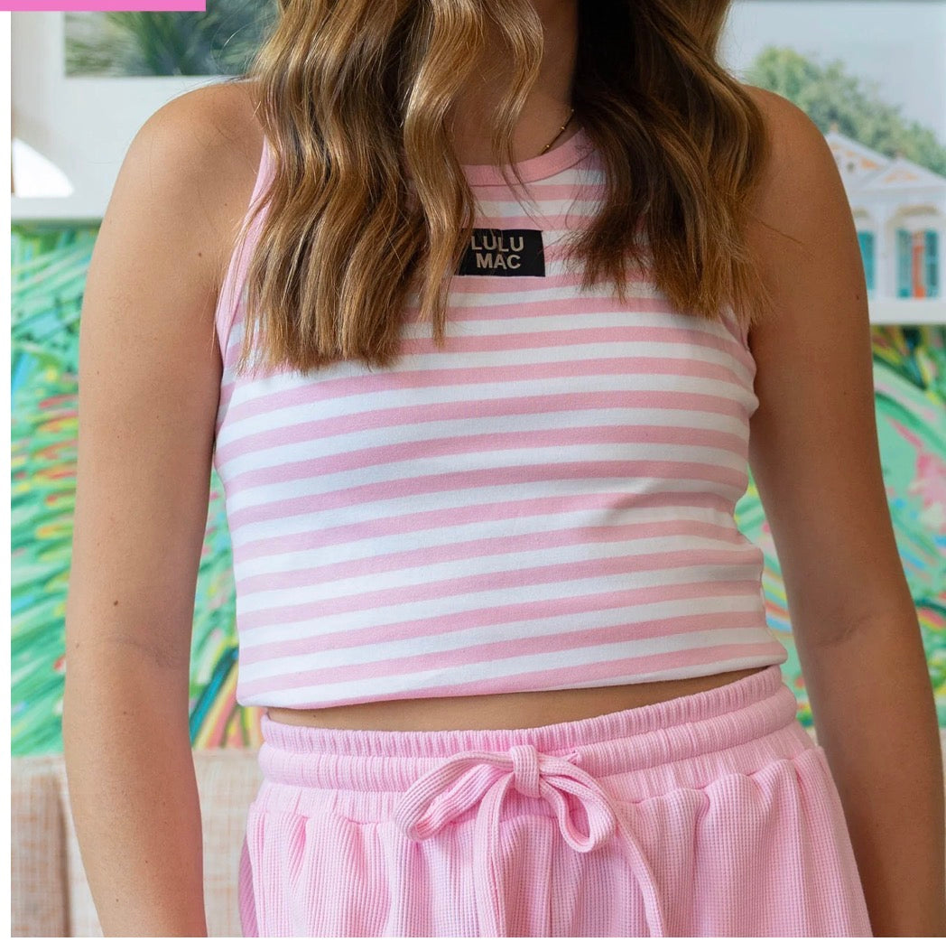 Light Pink Lulu Mac Stripe Tank