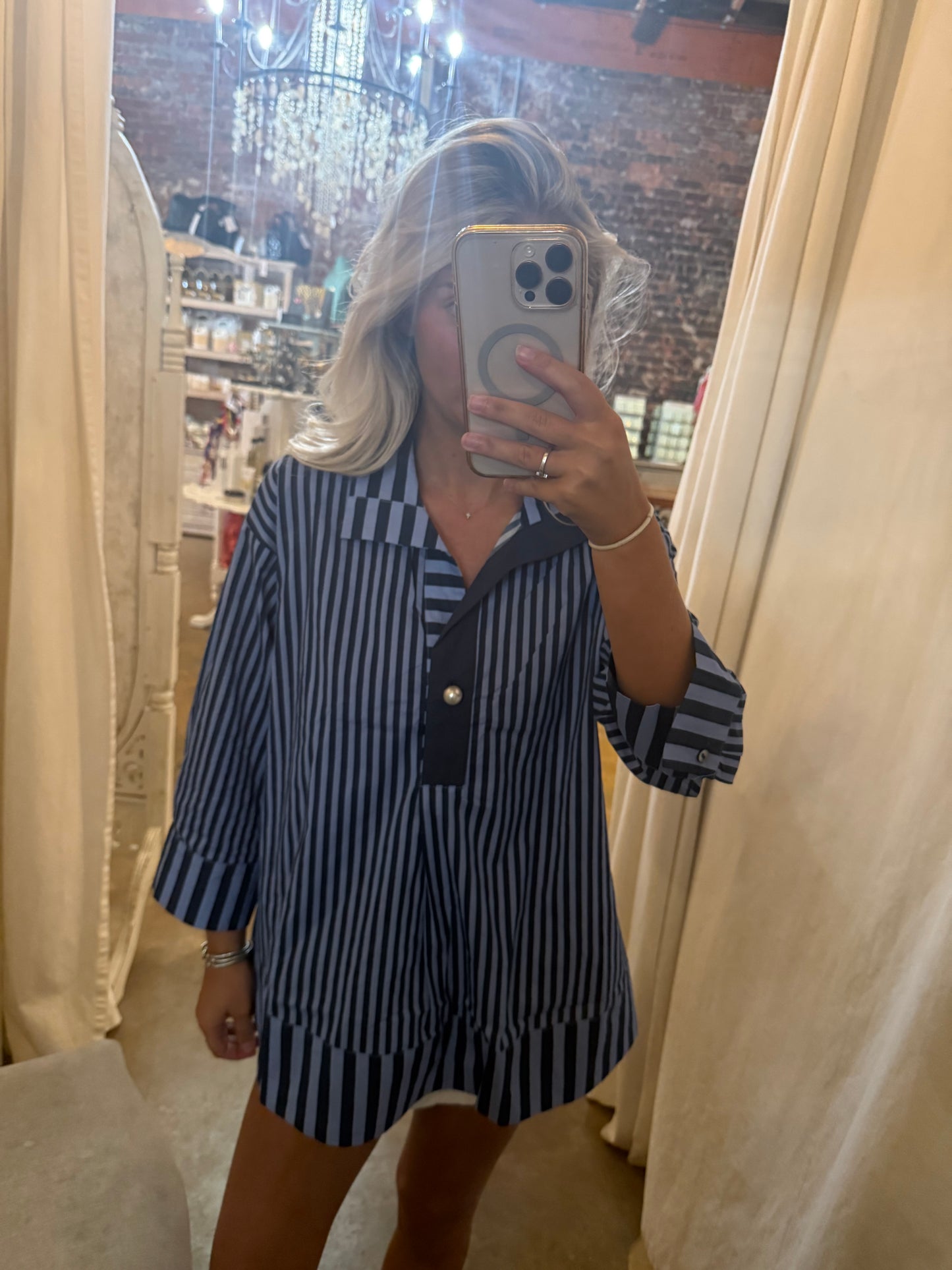 Blue Striped Top