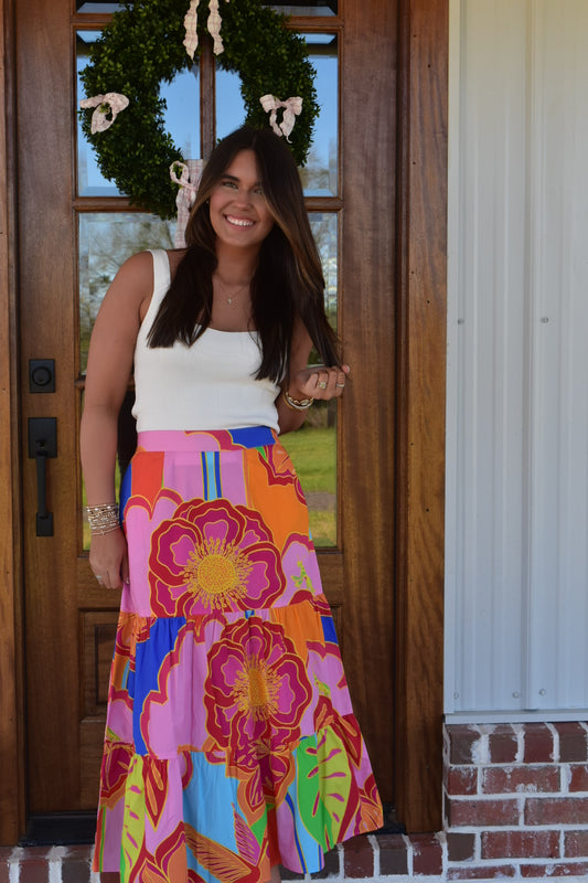 Sapphire Big Florals Skirt
