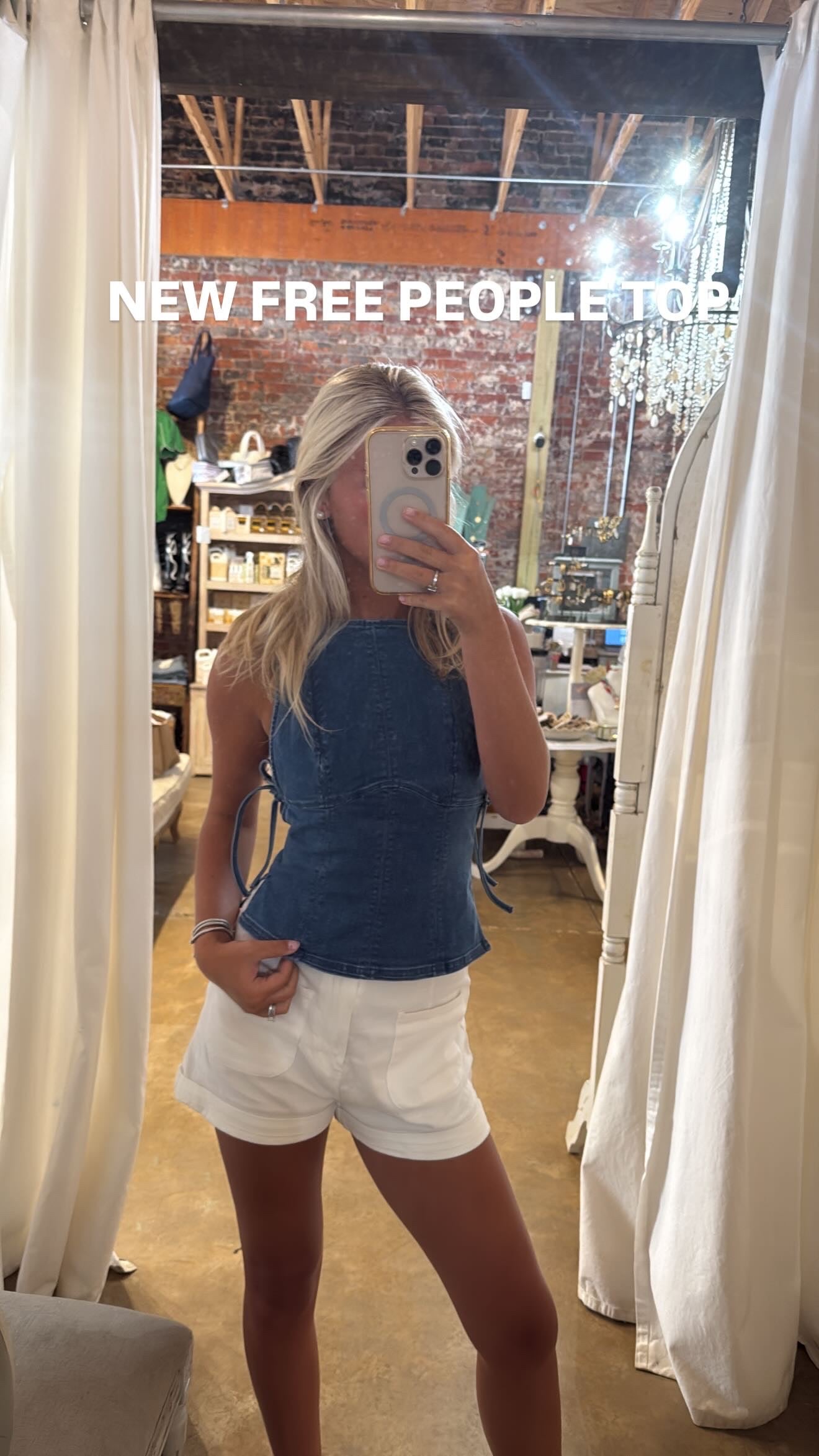 Free People Denim Top