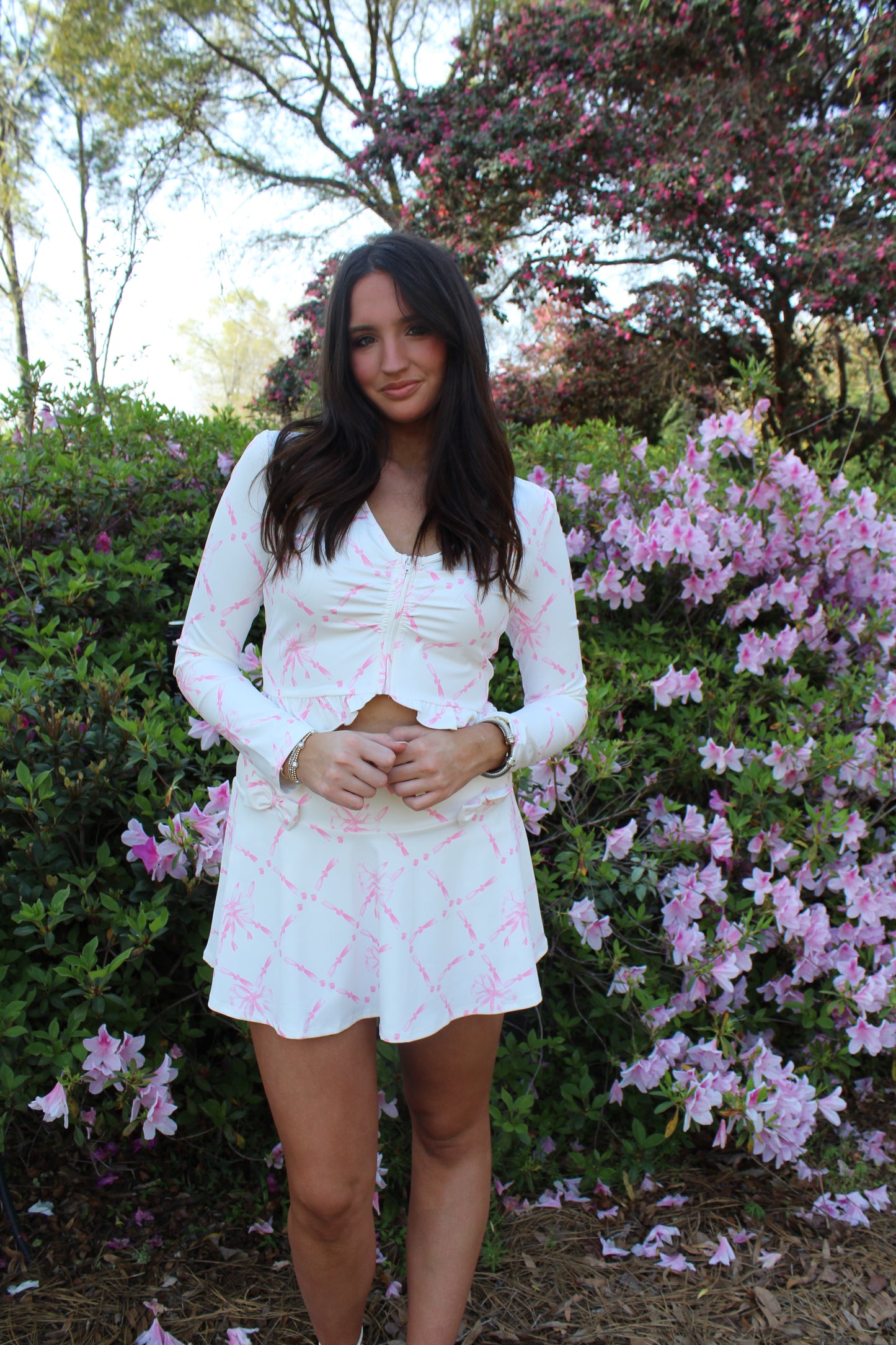 Pink and White Bow Skirt