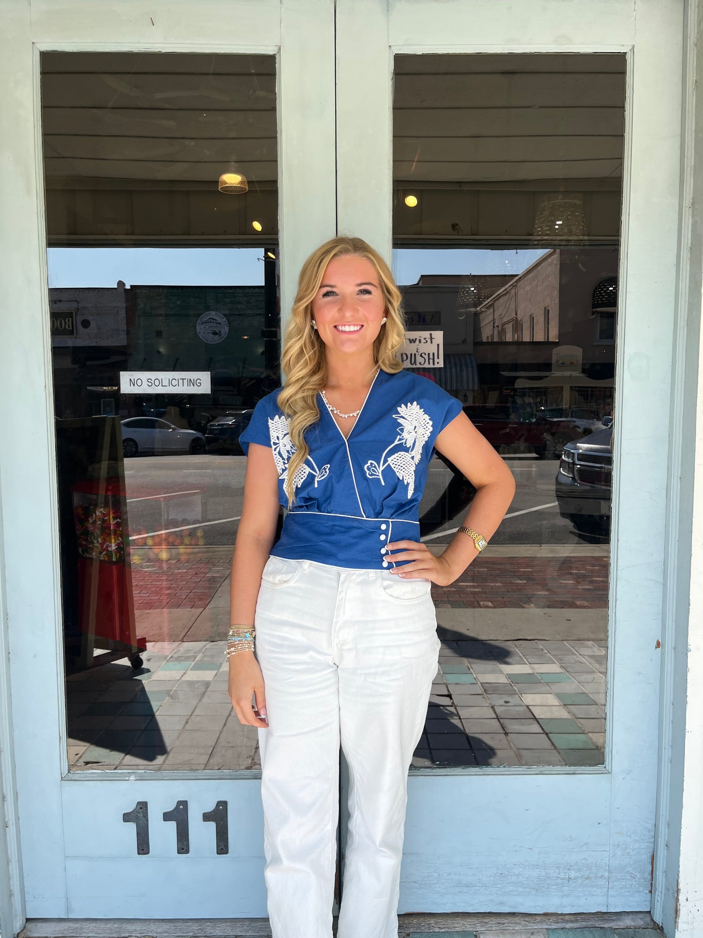 Blue Willow Cropped Top