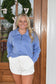 Blue Half Zip Pull Over