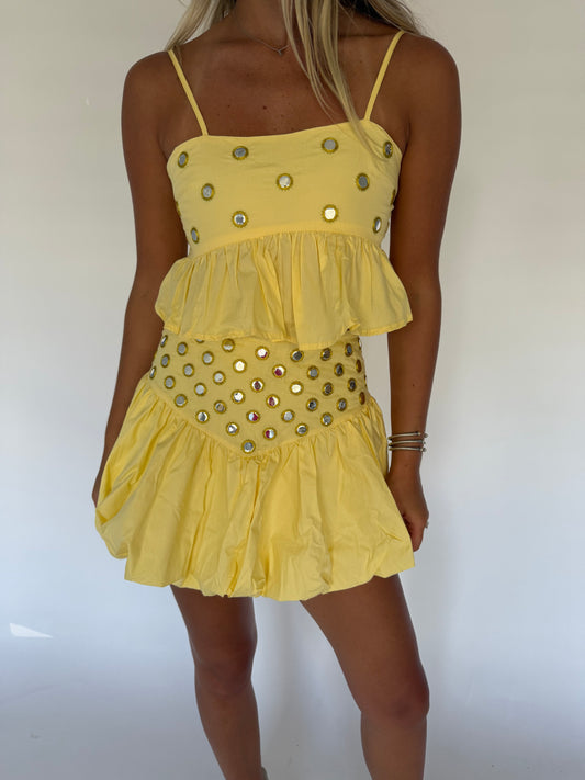 Yellow Set Mini Skirt