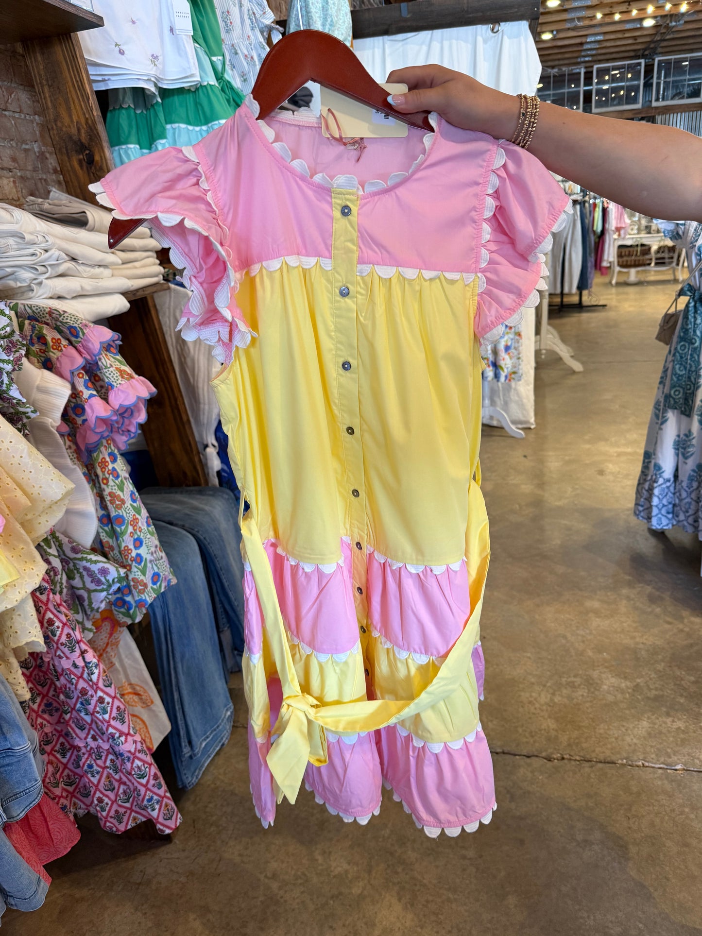 Easter Scalloped Mini Dress