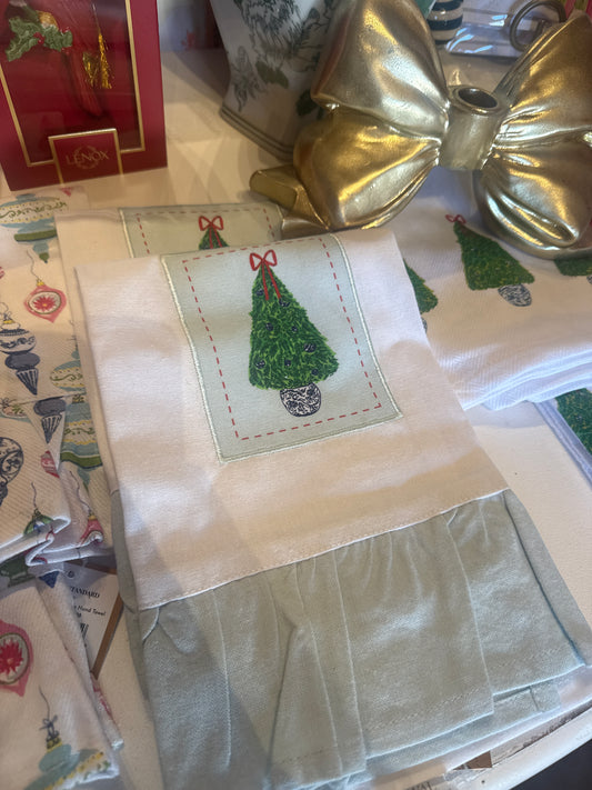 Mint Christmas Tree Tea Towel