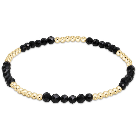 blissful pattern 2.5mm bead bracelet - faceted onyx