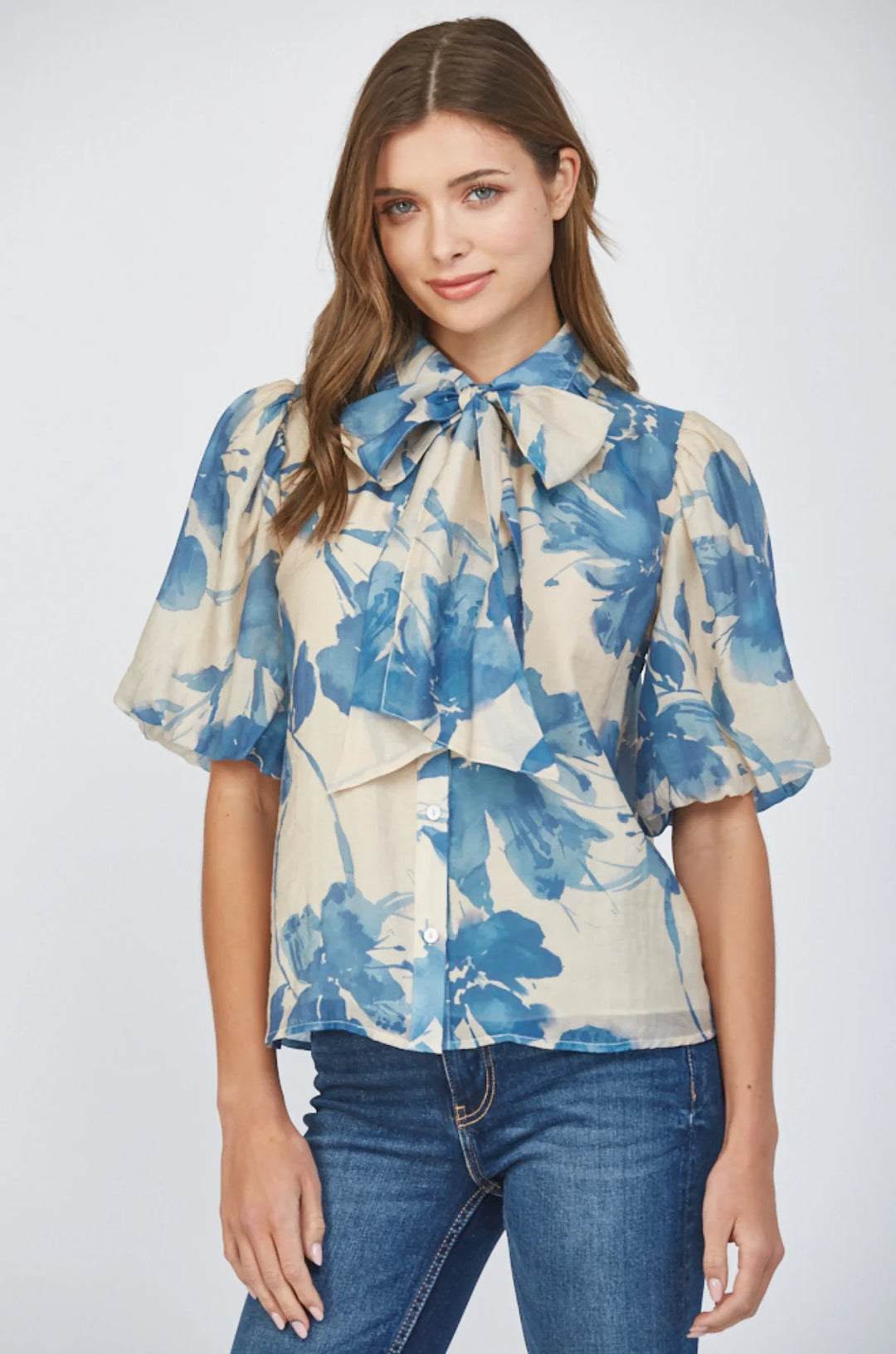Blue Tie Top