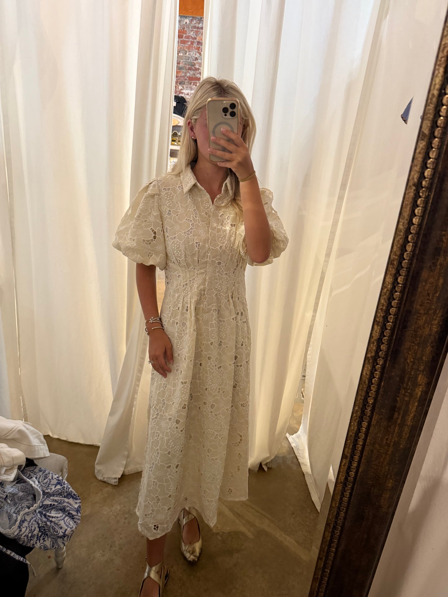 Ivory Fitted Dress