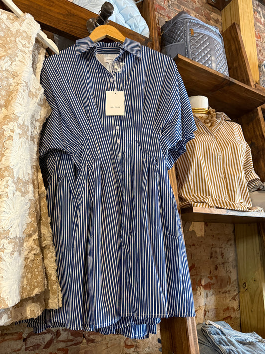 Navy and White Stripe Mini Dress