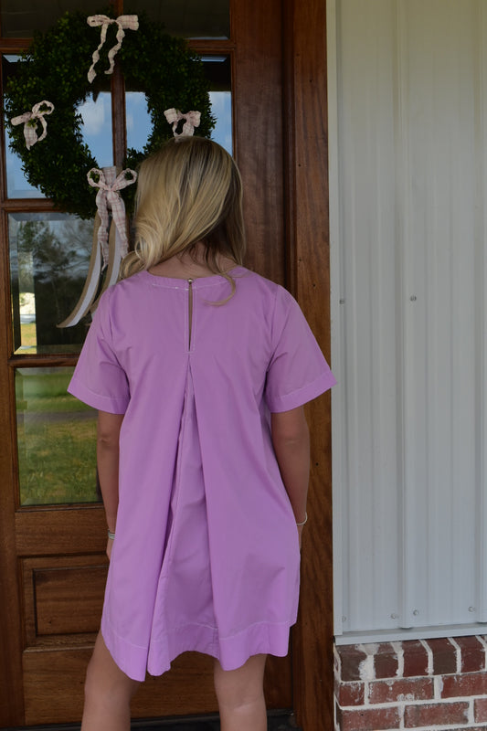 Lilac Babydoll Pleated Dress