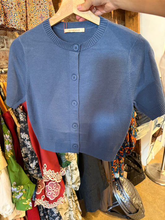 Olivia Crop Cardi Blue