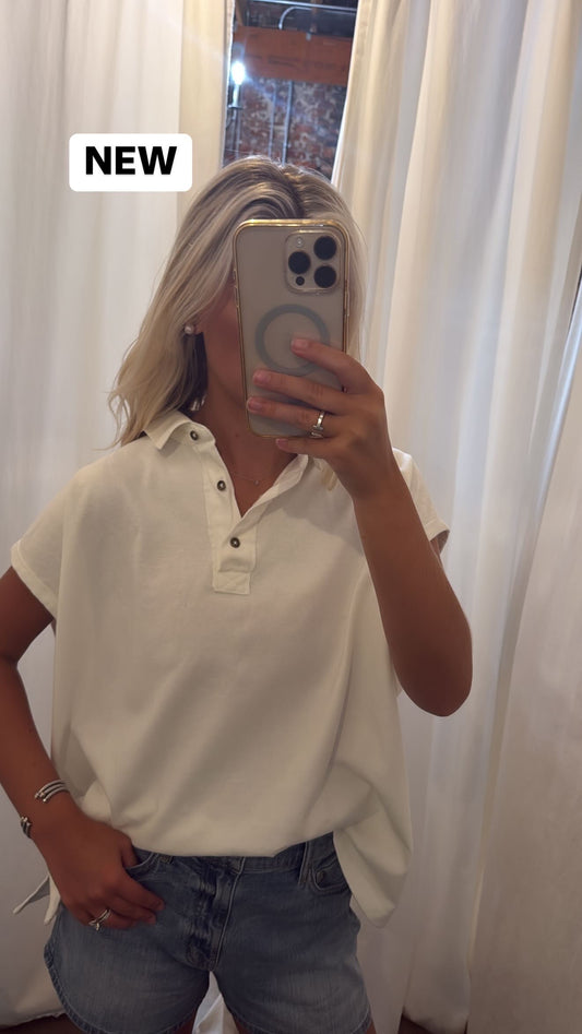 Free People Cream Muscle Tee