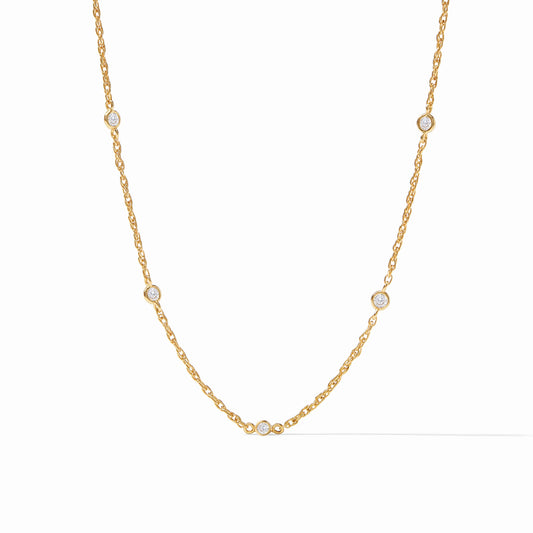 Celeste Delicate Station Necklace - Gold - Cubic