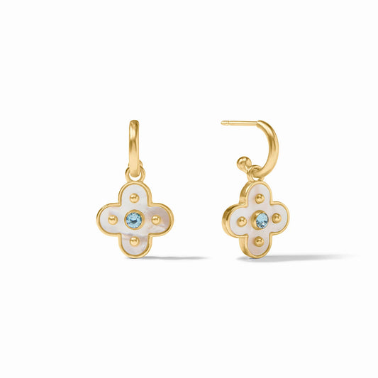 Colette Hoop & Charm Earring Chalcedony Blue